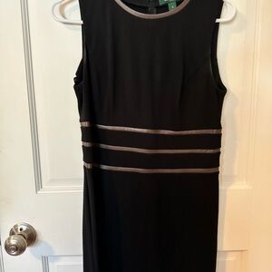 Ralph Lauren Black and Silver Midi Dress